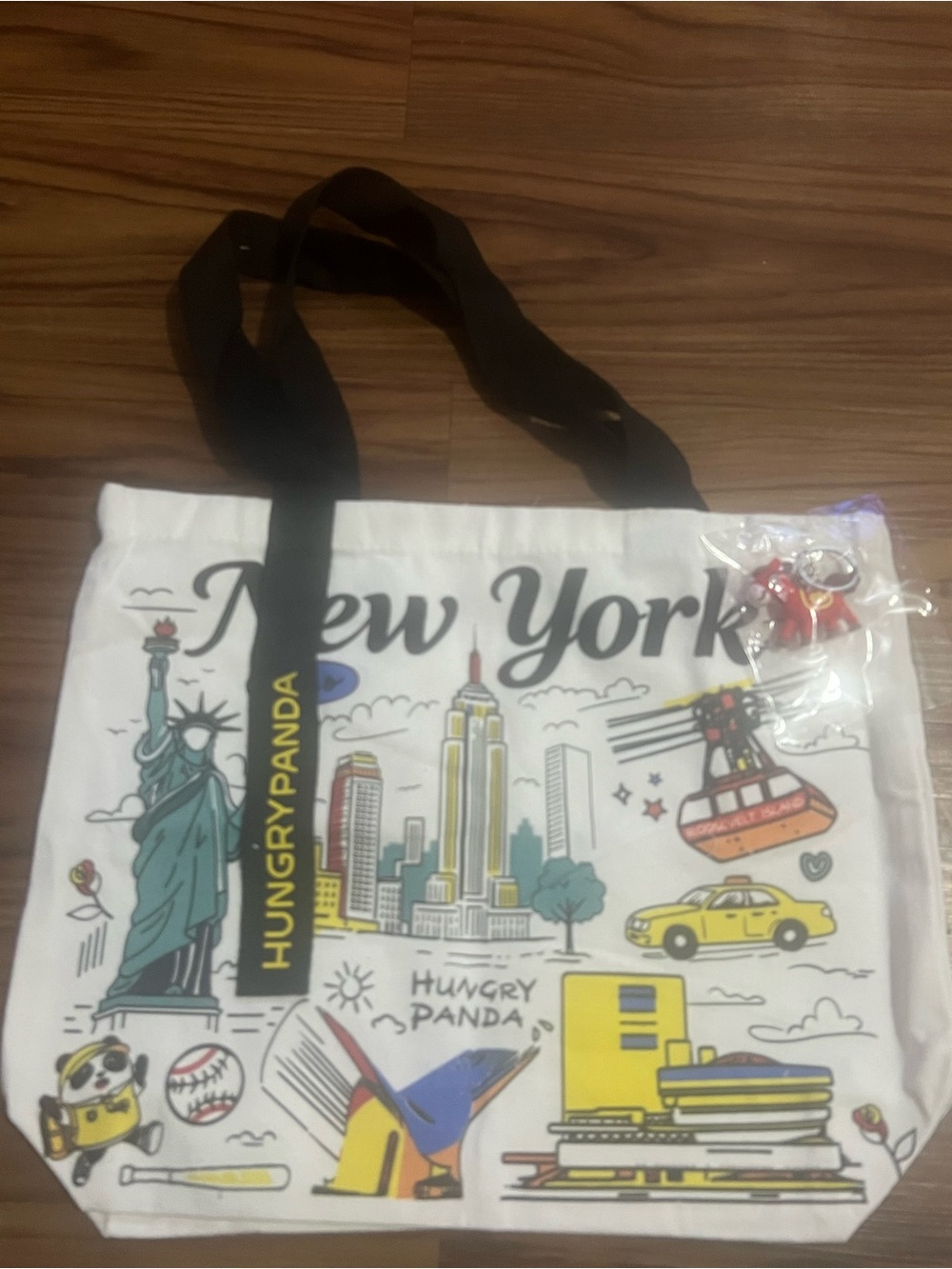New York Graphic Tote Bag in White and Black